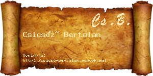 Csicsó Bertalan névjegykártya