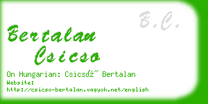 bertalan csicso business card
